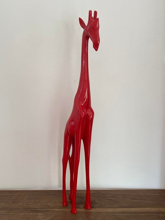 Sculpture girafe en bois